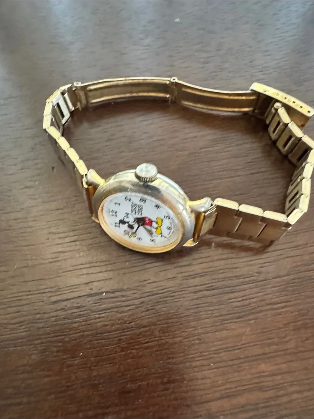 Mickey Mouse Gold Tone Bracelet Watch